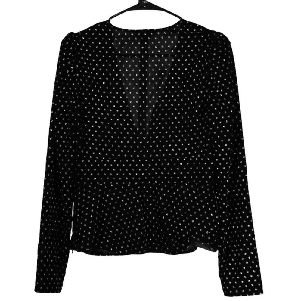 Express Polka Dot Plunge V Neck - Picture 3 of 11